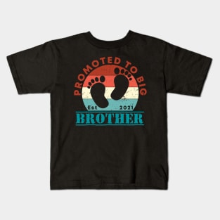 Vintage Promoted to Big Brother 2021 new Brother gift Big Brother Kids T-Shirt